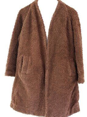 Maria Stanley Verde Sherpa sweater coat CLOVE sz sm